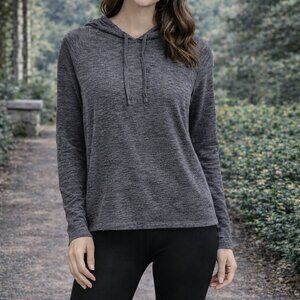 Kyodan Women Gray Hooded Long Sleeve Athletic Top‎ Hoodie Casual Size P/S